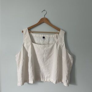 Old Navy Cropped Square-Neck Linen-Blend Top